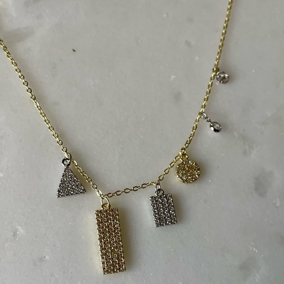 + ADORNIA + Gold Plated Sterling Silver Swarovski Crystal Necklace - Picture 6 of 6